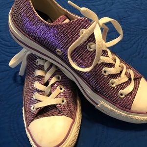 Sparkling purple converse shoes